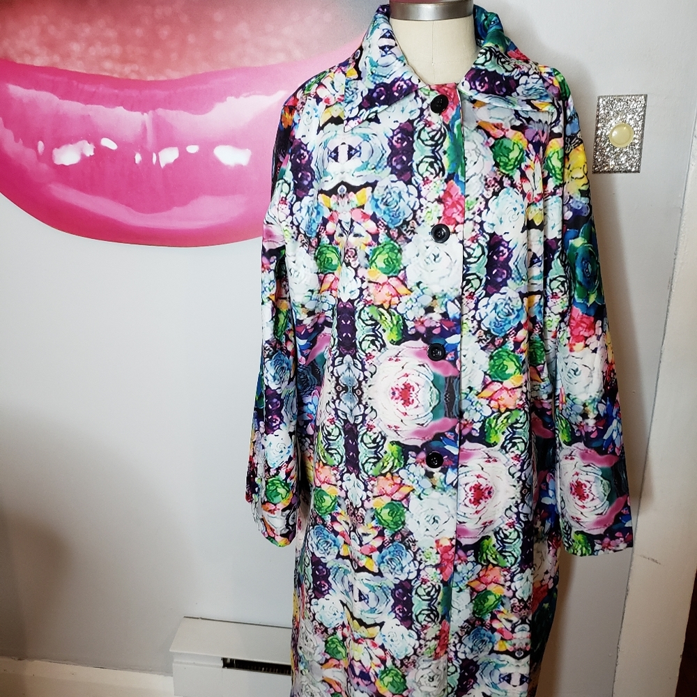 Floral trench coat style